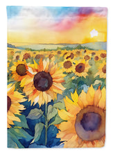 Load image into Gallery viewer, Kansas Sunflowers in Watercolor House Flag