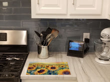 Load image into Gallery viewer, Kansas Sunflowers in Watercolor Glass Cutting Boards – Durable, Decorative Kitchen Art Large
