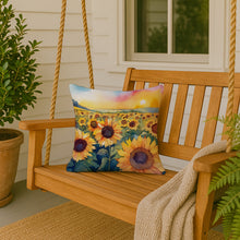Load image into Gallery viewer, Kansas Sunflowers in Watercolor Throw Pillow