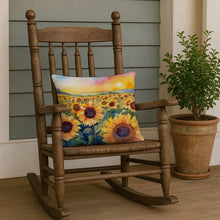 Load image into Gallery viewer, Kansas Sunflowers in Watercolor Throw Pillow