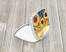 Load image into Gallery viewer, Kansas Sunflowers in Watercolor Compact Mirror