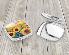 Load image into Gallery viewer, Kansas Sunflowers in Watercolor Compact Mirror