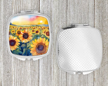 Load image into Gallery viewer, Kansas Sunflowers in Watercolor Compact Mirror
