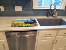 Load image into Gallery viewer, Kansas Sunflowers in Watercolor Dish Drying Mat