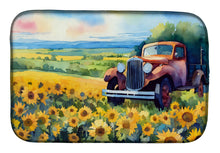 Load image into Gallery viewer, Kansas Sunflowers in Watercolor Dish Drying Mat