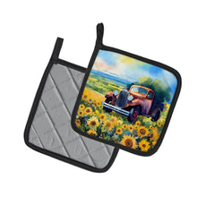 Load image into Gallery viewer, Kansas Sunflowers in Watercolor Pair of Pot Holders