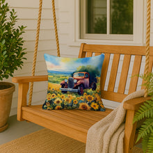 Load image into Gallery viewer, Kansas Sunflowers in Watercolor Throw Pillow