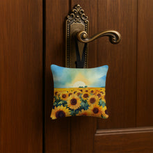 Load image into Gallery viewer, Kansas Sunflowers in Watercolor Hanging Square Fabric Ornament 3.5 × 3.5