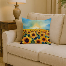 Load image into Gallery viewer, Kansas Sunflowers in Watercolor Throw Pillow