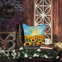 Load image into Gallery viewer, Kansas Sunflowers in Watercolor Throw Pillow