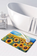 Load image into Gallery viewer, Kansas Sunflowers in Watercolor Memory Foam Kitchen Mat