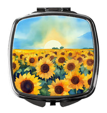 Load image into Gallery viewer, Kansas Sunflowers in Watercolor Compact Mirror