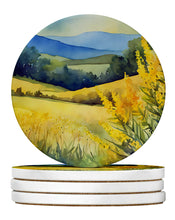 Load image into Gallery viewer, Kentucky Goldenrod in Watercolor Large Sandstone Coasters Pack of 4