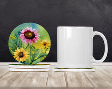 Load image into Gallery viewer, Kentucky Goldenrod in Watercolor Large Sandstone Coasters Pack of 4