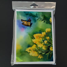 Load image into Gallery viewer, Kentucky Goldenrod in Watercolor Greeting Cards -  Blank Note Cards – 8-Pack of Artist-Designed Cards with Envelopes