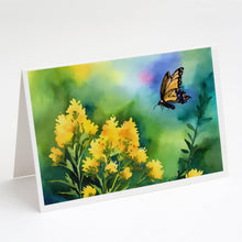 Load image into Gallery viewer, Kentucky Goldenrod in Watercolor Greeting Cards -  Blank Note Cards – 8-Pack of Artist-Designed Cards with Envelopes