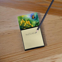 Load image into Gallery viewer, Kentucky Goldenrod in Watercolor Sticky Note Holder- Refiilable Desk Accessory Note Pad