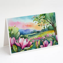 Load image into Gallery viewer, Louisiana Magnolias in Watercolor Greeting Cards -  Blank Note Cards – 8-Pack of Artist-Designed Cards with Envelopes