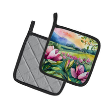 Load image into Gallery viewer, Louisiana Magnolias in Watercolor Pair of Pot Holders