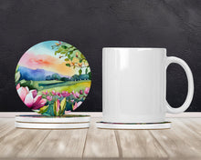 Load image into Gallery viewer, Louisiana Magnolias in Watercolor Large Sandstone Coasters Pack of 4