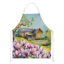 Load image into Gallery viewer, Louisiana Magnolias in Watercolor Apron – Artist-Designed Kitchen, BBQ &amp; Craft Apron