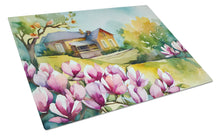 Load image into Gallery viewer, Louisiana Magnolias in Watercolor Glass Cutting Boards – Durable, Decorative Kitchen Art Large