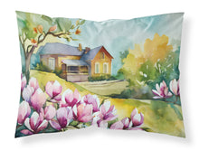 Load image into Gallery viewer, Louisiana Magnolias in Watercolor Fabric Standard Pillowcase – Artistic Decorative Front, White Back