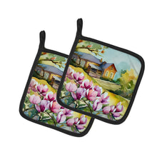 Load image into Gallery viewer, Louisiana Magnolias in Watercolor Pair of Pot Holders