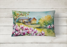 Load image into Gallery viewer, Louisiana Magnolias in Watercolor Fabric Decorative Pillow