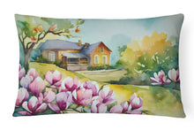 Load image into Gallery viewer, Louisiana Magnolias in Watercolor Fabric Decorative Pillow