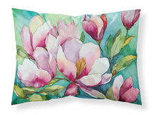 Load image into Gallery viewer, Louisiana Magnolias in Watercolor Fabric Standard Pillowcase – Artistic Decorative Front, White Back