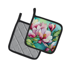 Load image into Gallery viewer, Louisiana Magnolias in Watercolor Pair of Pot Holders