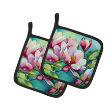 Load image into Gallery viewer, Louisiana Magnolias in Watercolor Pair of Pot Holders