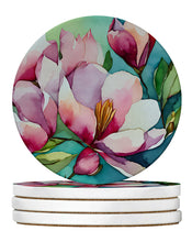 Load image into Gallery viewer, Louisiana Magnolias in Watercolor Large Sandstone Coasters Pack of 4
