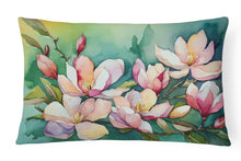 Load image into Gallery viewer, Louisiana Magnolias in Watercolor Fabric Decorative Pillow