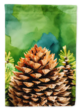 Load image into Gallery viewer, Maine White Pine Cone and Tassels in Watercolor House Flag
