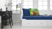Load image into Gallery viewer, Maine White Pine Cone and Tassels in Watercolor Fabric Standard Pillowcase – Artistic Decorative Front, White Back