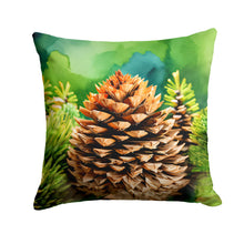 Load image into Gallery viewer, Maine White Pine Cone and Tassels in Watercolor Throw Pillow