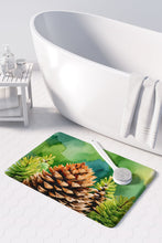 Load image into Gallery viewer, Maine White Pine Cone and Tassels in Watercolor Memory Foam Kitchen Mat