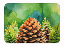 Load image into Gallery viewer, Maine White Pine Cone and Tassels in Watercolor Memory Foam Kitchen Mat