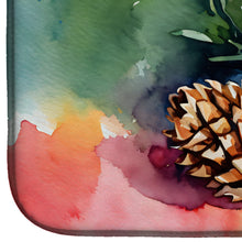 Load image into Gallery viewer, Maine White Pine Cone and Tassels in Watercolor Dish Drying Mat