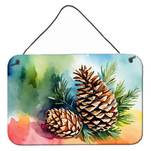 Load image into Gallery viewer, Maine White Pine Cone and Tassels in Watercolor Wall or Door Hanging Prints