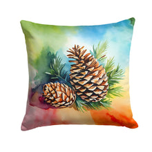 Load image into Gallery viewer, Maine White Pine Cone and Tassels in Watercolor Throw Pillow