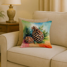 Load image into Gallery viewer, Maine White Pine Cone and Tassels in Watercolor Throw Pillow