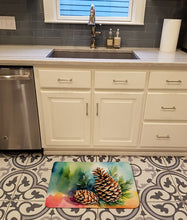 Load image into Gallery viewer, Maine White Pine Cone and Tassels in Watercolor Memory Foam Kitchen Mat