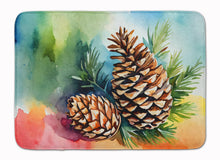Load image into Gallery viewer, Maine White Pine Cone and Tassels in Watercolor Memory Foam Kitchen Mat