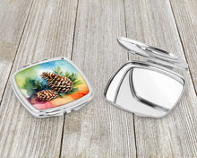 Load image into Gallery viewer, Maine White Pine Cone and Tassels in Watercolor Compact Mirror