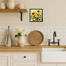 Load image into Gallery viewer, Maryland Black-Eyed Susans in Watercolor Framed Metal Print
