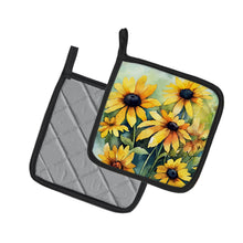 Load image into Gallery viewer, Maryland Black-Eyed Susans in Watercolor Pair of Pot Holders