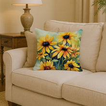 Load image into Gallery viewer, Maryland Black-Eyed Susans in Watercolor Throw Pillow